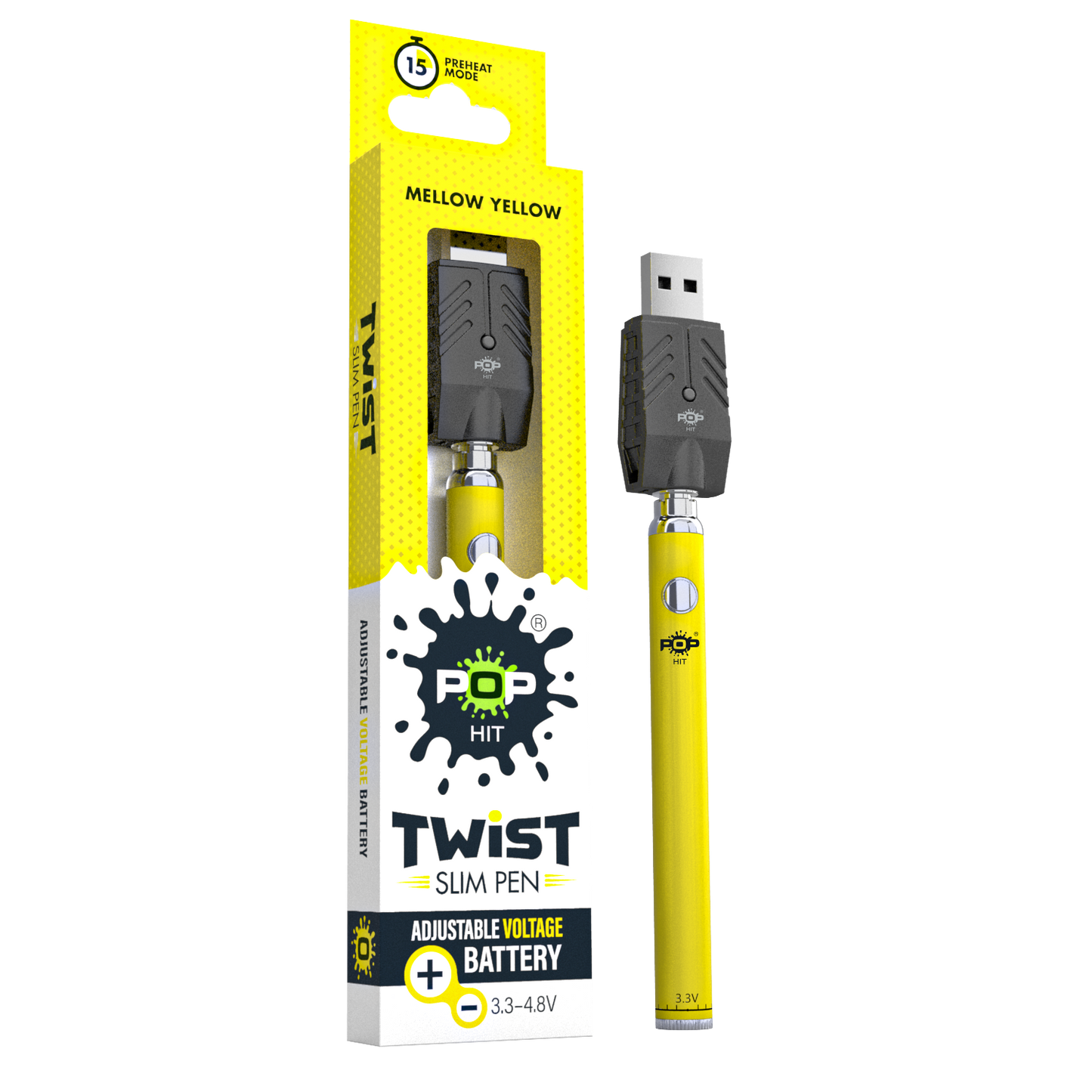 Pop Hit Twist Slim Pen | Mellow Yellow