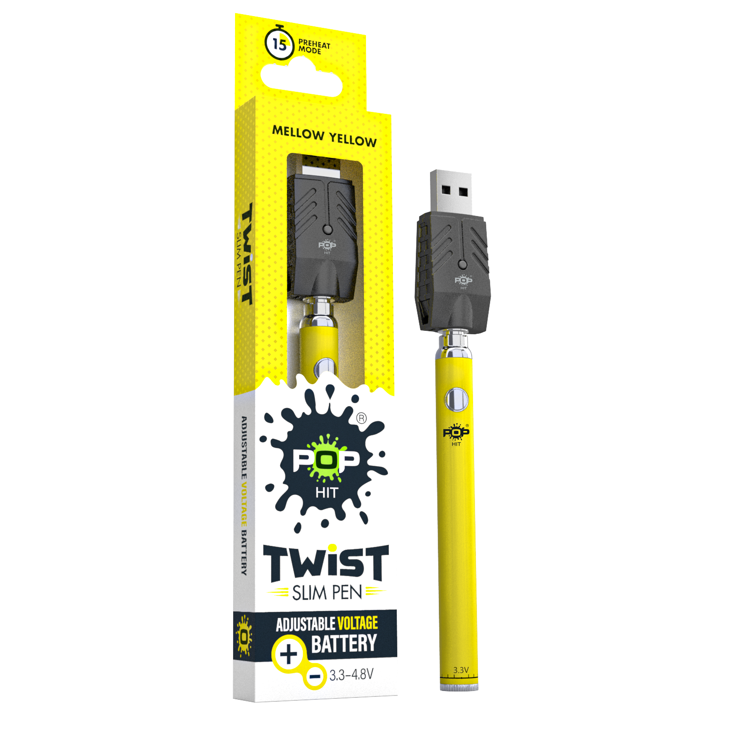 Pop Hit Twist Slim Pen | Mellow Yellow