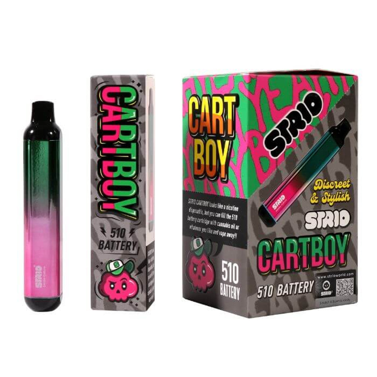 Strio Cart Boy | 6-Pack | Metallic Green and Pink with Packaging