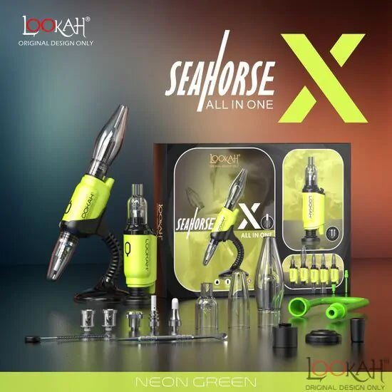 Lookah Seahorse X Wax Kit | Neon Green with Packaging