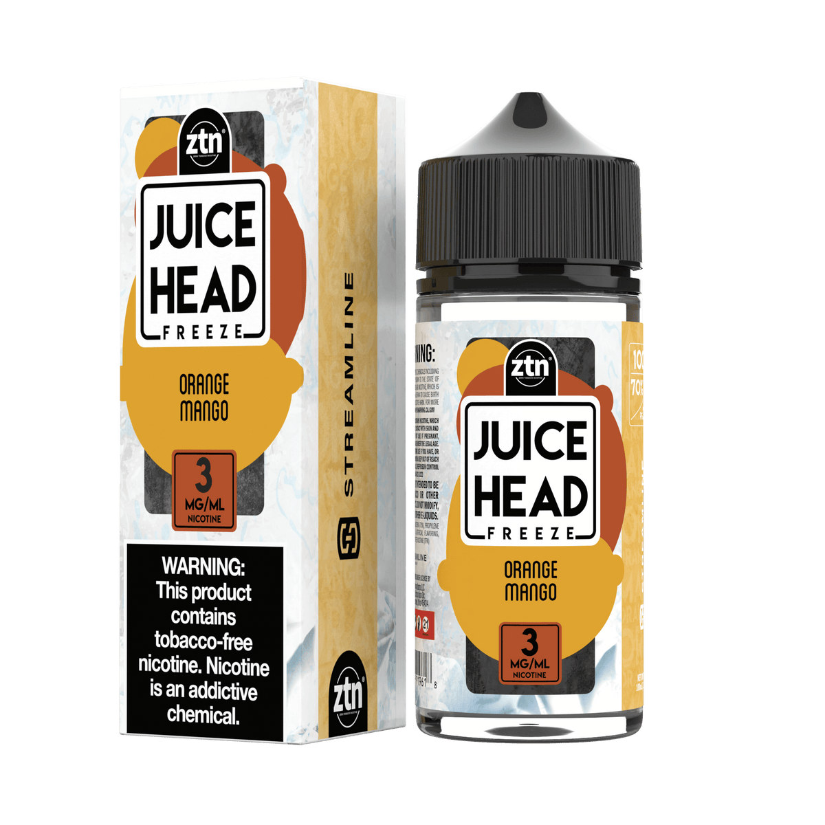 Juice Head Series E-Liquid 0mg | 100mL (Freebase) Orange Mango Freeze with Packaging