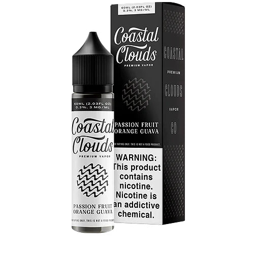 Coastal Clouds E-Liquid | 60mL | Passion Fruit Orange Guava with packaging