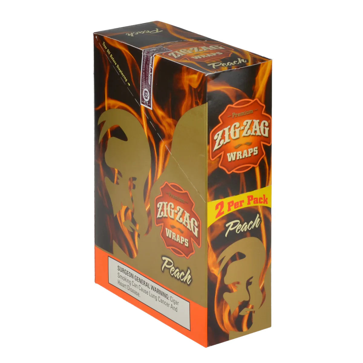 Zig-zag 2 Cigar cones | 25-pack | Peach with Packaging