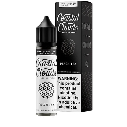 Coastal Clouds E-Liquid | 60mL | Peach Tea with packaging