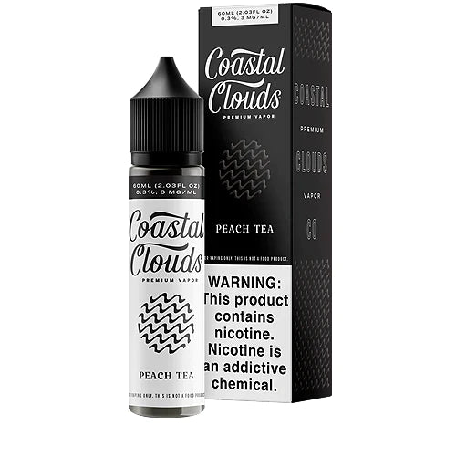 Coastal Clouds E-Liquid | 60mL | Peach Tea with packaging