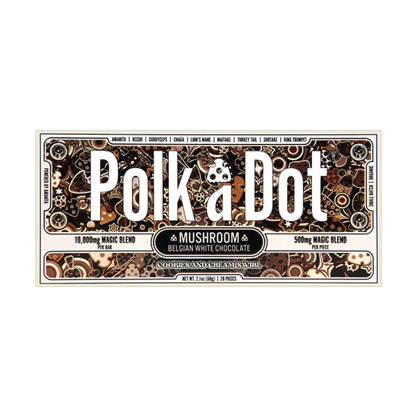 Polk A Dot Chocolate Bar 10ct Cookies and Cream Swirl Packaging
