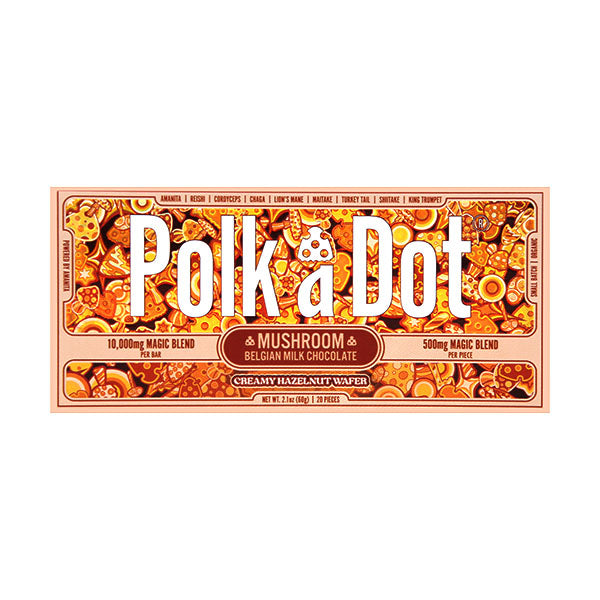 Polk A Dot Chocolate Bar 10ct Creamy Hazelnut Wafer Packaging