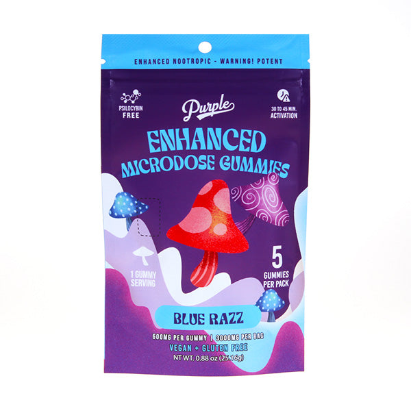 Purple Enhanced Microdose Gummies | 10pk | Blue Razz