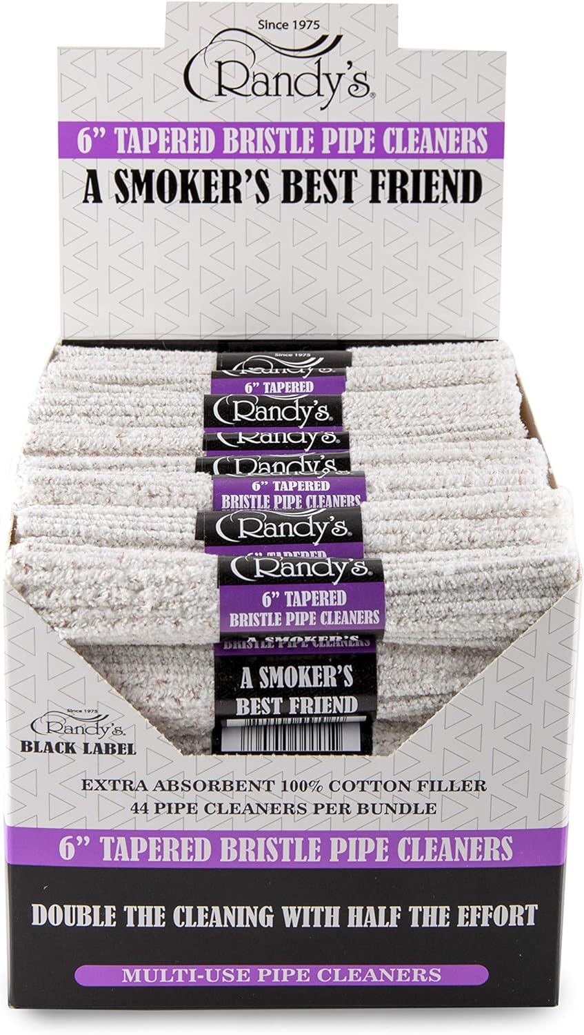Randy's Black Label Tapered Pipe Cleaners 6 48 Count (Bristle) with Packaging