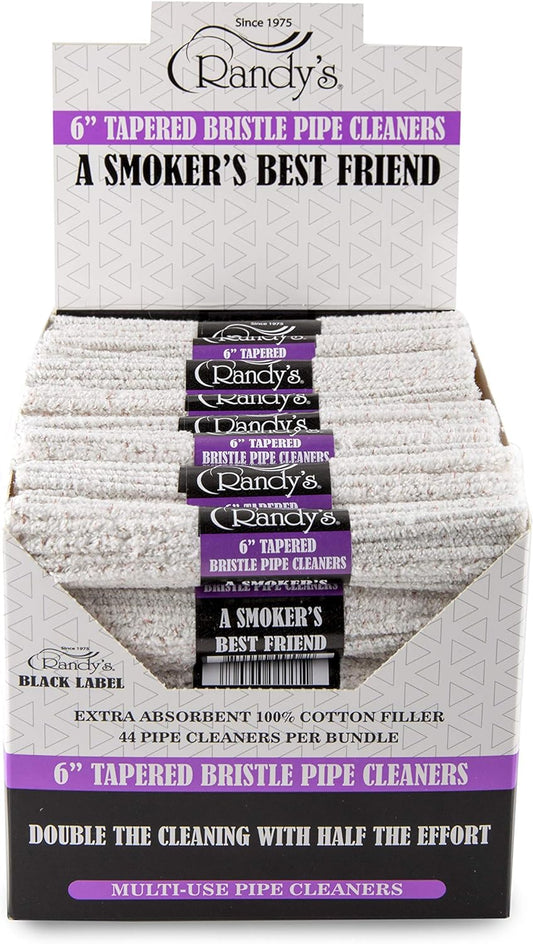 Randy's Black Label Tapered Pipe Cleaners 6 48 Count (Bristle) with Packaging