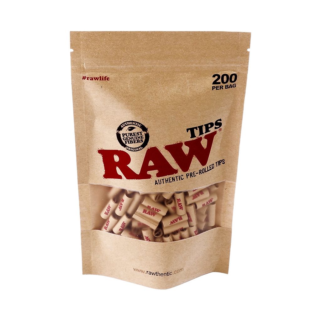 RAW Tips Authentic Pre-Rolled Tips 200 per Bag