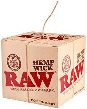 Raw Natural Unbleached Hemp & Beeswax Hemp Wick 250ft with packaging