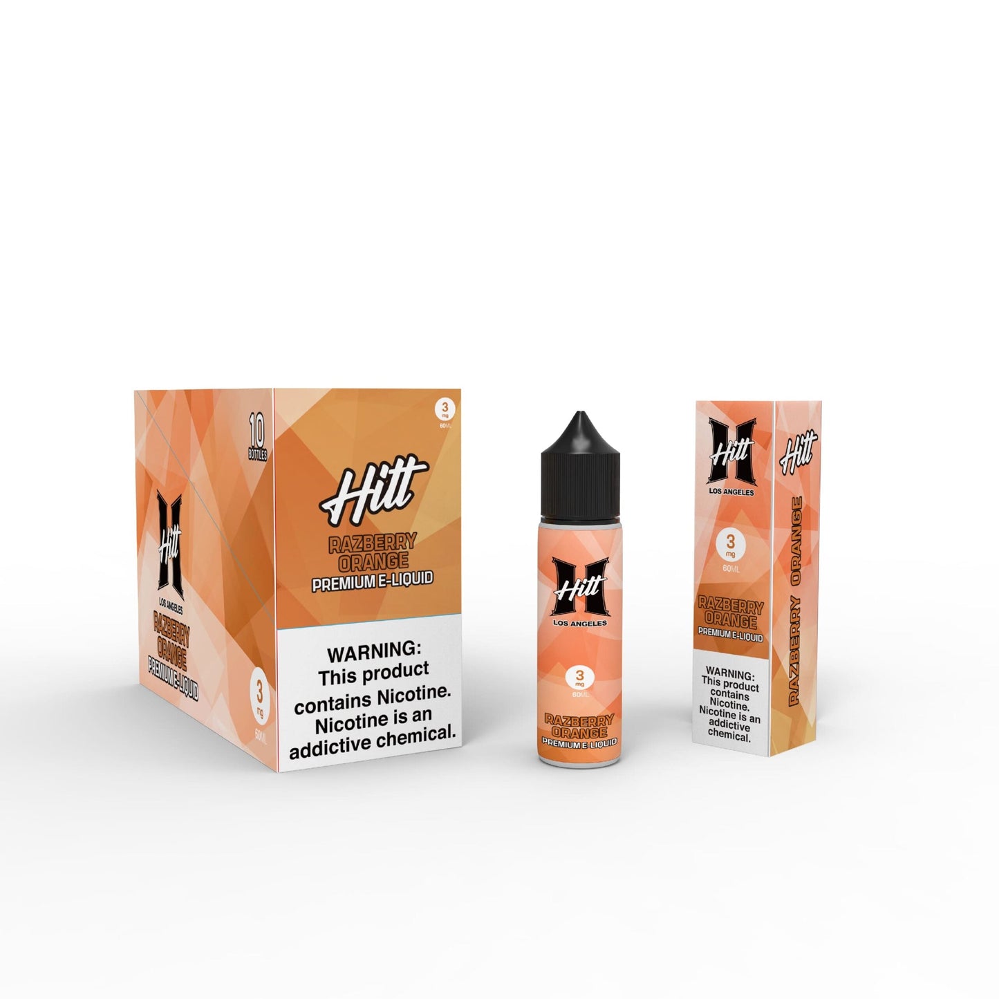 Hitt Los Angeles 60mL (Freebase) |  Razberry Orange with Packaging
