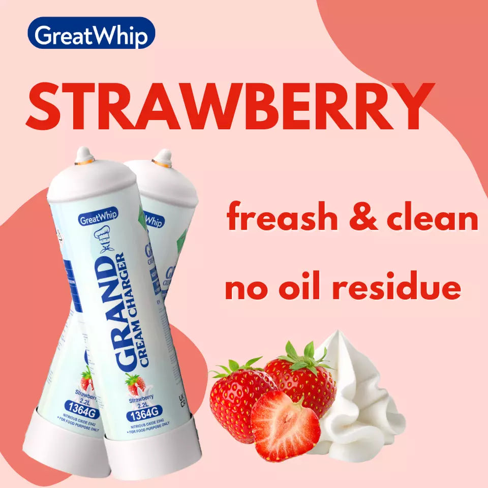 Great Whip Grand Cream Charger 2.2L 4pcs Strawberry