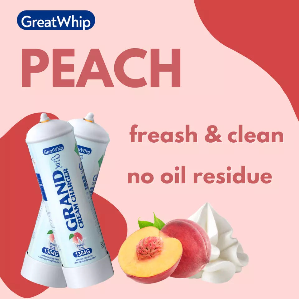 Great Whip Grand Cream Charger 2.2L 4pcs Peach