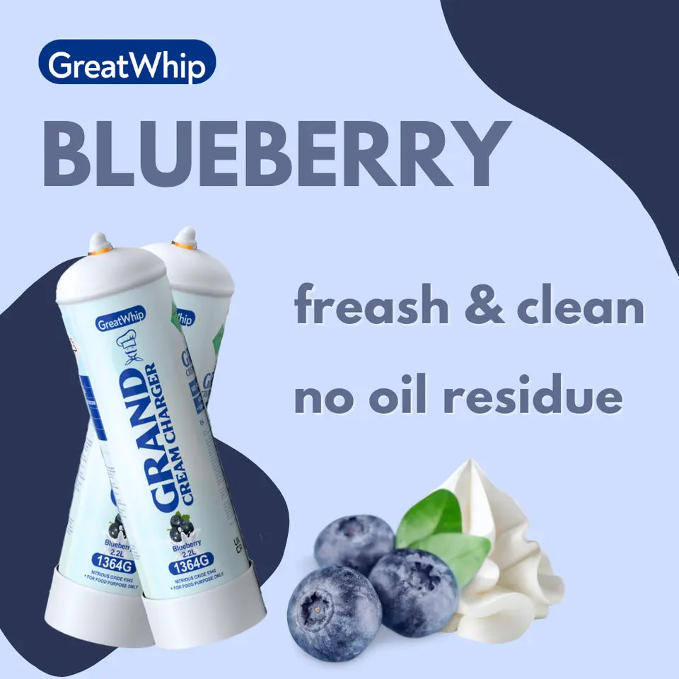 Great Whip Grand Cream Charger 2.2L 4pcs Blueberry