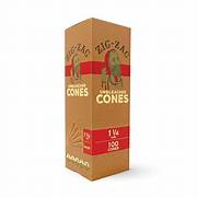 Zig-Zag Unbleached Cones 1 1/4 100 Cones with packaging