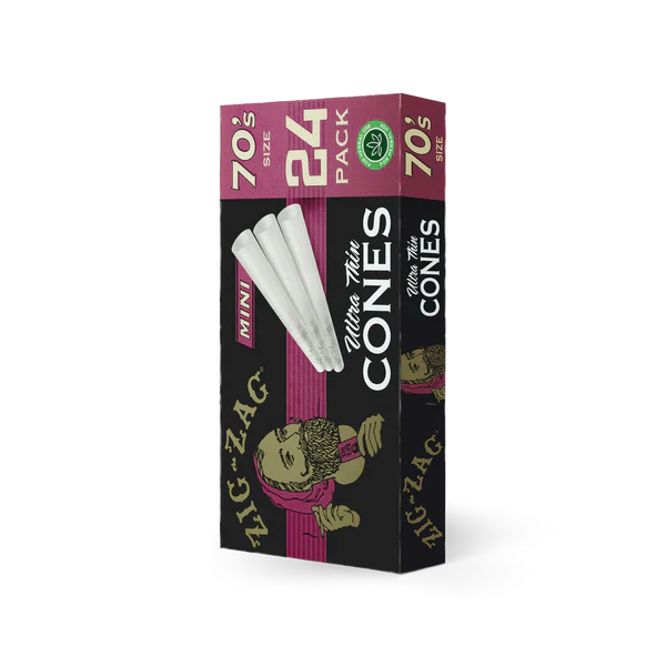 Zig-Zag Mini Cones 24 ct Ultra Thin with packaging