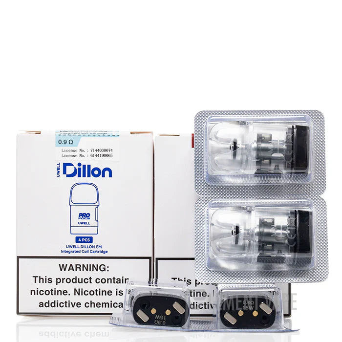 Uwell Dillon Em Pod 4pcs 0.9ohm with Packaging