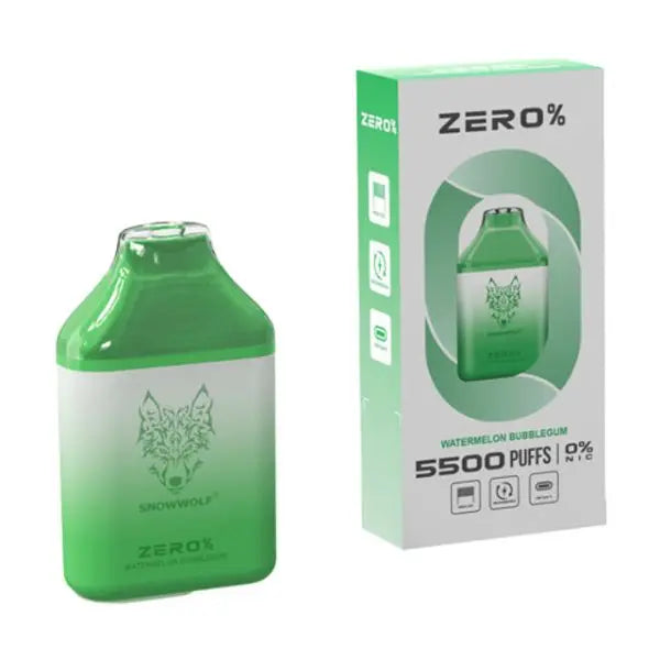 SnowWolf 5500 Puff Zero 0% | Watermelon Bubblegum with packaging