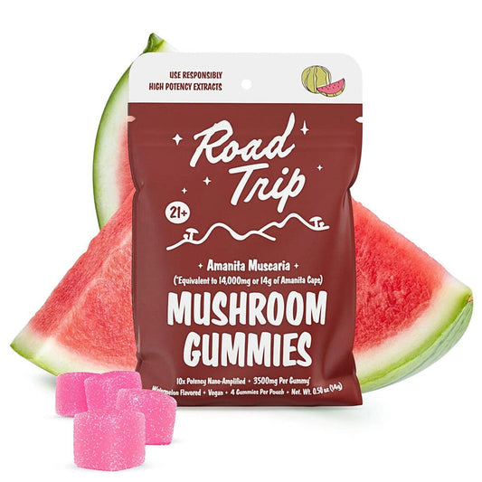 Road Trip Amanita Muscaria Mushroom Gummies | Watermelon Packaging