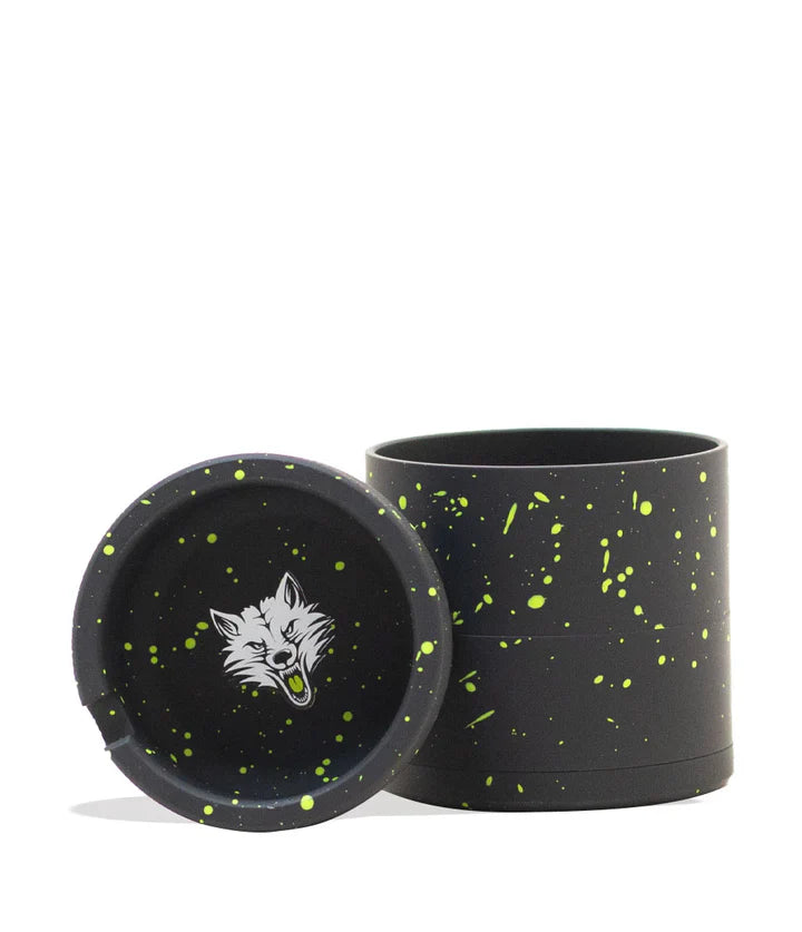 Wulf Bevel Grinder 4pc 65mm W/Top Ashtray Black Green Spatter