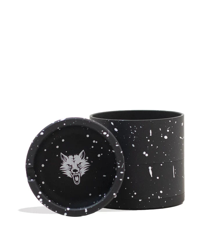 Wulf Bevel Grinder 4pc 65mm W/Top Ashtray Black White Spatter