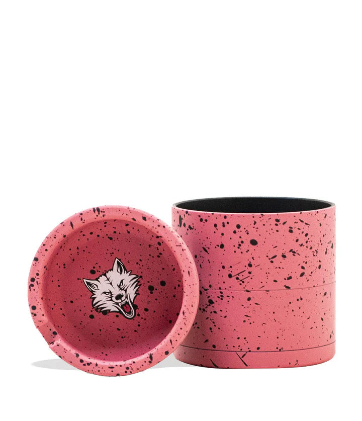 Wulf Bevel Grinder 4pc 65mm W/Top Ashtray Pink Black Spatter
