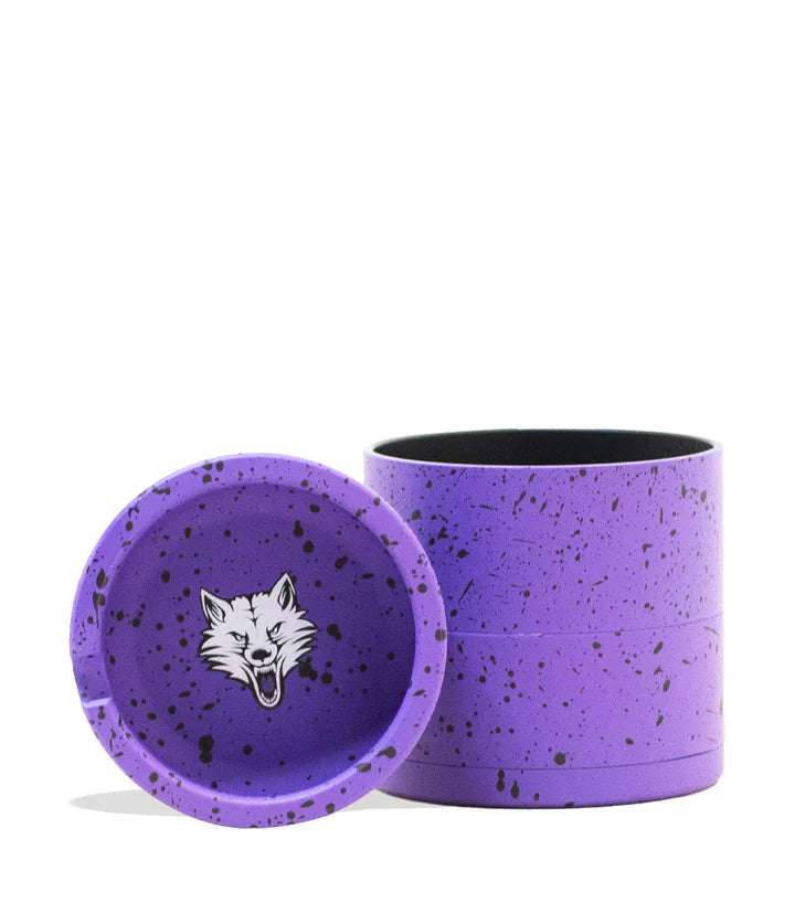 Wulf Bevel Grinder 4pc 65mm W/Top Ashtray Purple Black Spatter
