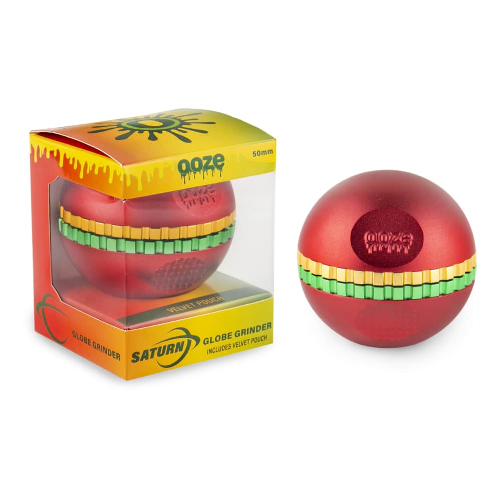 OOZE Saturn Globe Grinder Rasta with Packaging