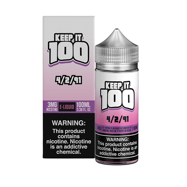 Keep It 100 TFN Series E-Liquid 0mg | 100mL (Freebase) 4/2/91 with Packaging