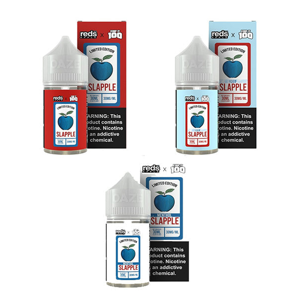 7Daze Keep It 100 Salt Series E-Liquid 30mL | 50mg (Salt Nic)(Reds Apple & Blue Slushie) Group Photo