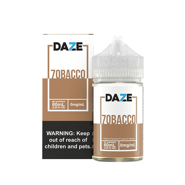 7Daze TF-Nic Series E-Liquid 60ml (Freebase) 0mg 7obacco with Packaging