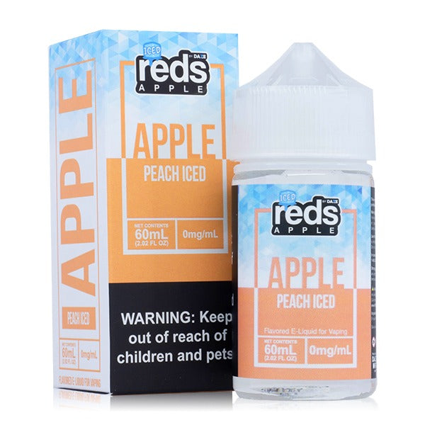 Reds Apple Series E-Liquid 60mL (Freebase) | 3mg Peach Iced with Packaging