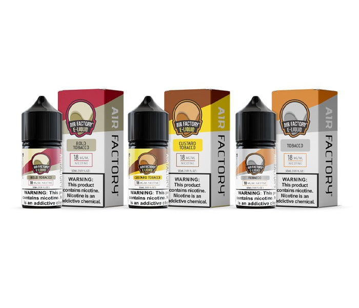 Air Factory Salt Series E-Liquid 30mL (Salt Nic) | Group Photo with packaging