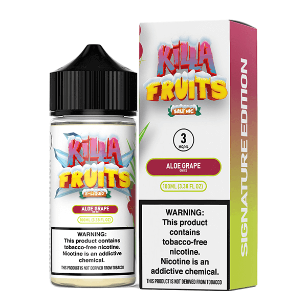 Killa Fruits Signature TFN Series E-Liquid 100mL (Freebase) | 3mg Aloe Grape on Ice with packaging