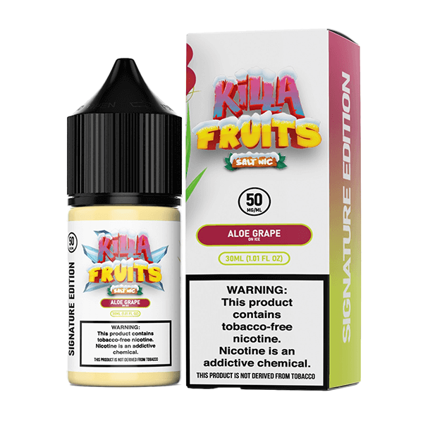 Killa Fruits Signature TFN Salt Series E-Liquid 30mL (Salt Nic) | 50mg Aloe Grape on Ice with packaging