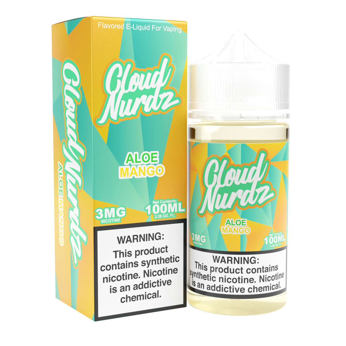 Cloud Nurdz Series E-Liquid 100mL Aloe Mango with packaging