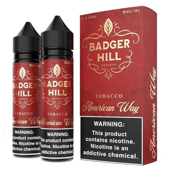 Badger Hill Reserve Series E-Liquid x2-60mL | 3mg American Way with packaging