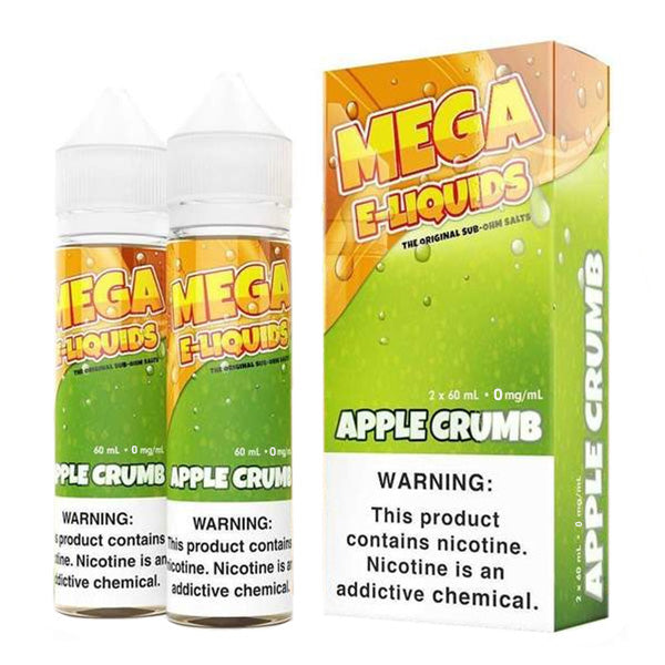 Mega E-Liquids Series x2-60mL | 3mg Apple Crumb with packaging