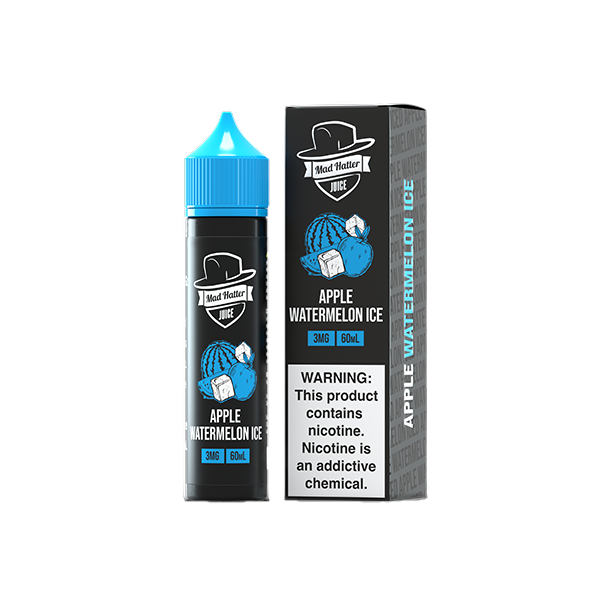 Mad Hatter E-Liquid 60mL (Freebase) | 3mg Apple Watermelon Ice with packaging