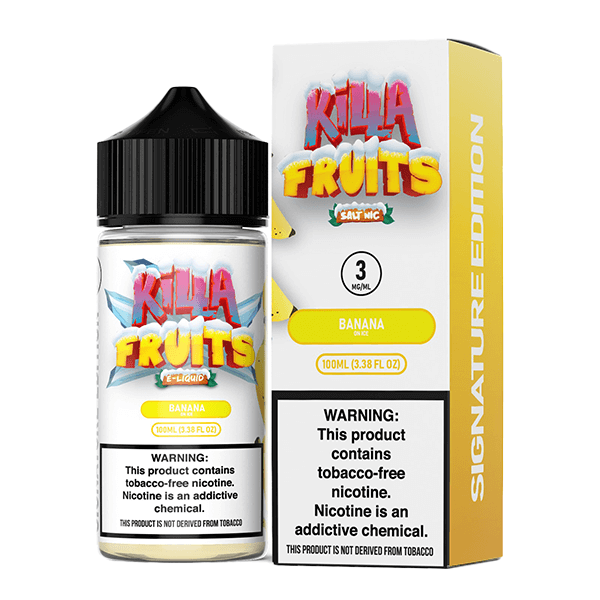 Killa Fruits Signature TFN Series E-Liquid 100mL (Freebase) | 3mg Banana on Ice with packaging