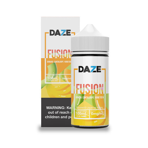 7Daze Fusion Series E-Liquid 100mL (Freebase) Banana Cantaloupe Honeydew with Packaging