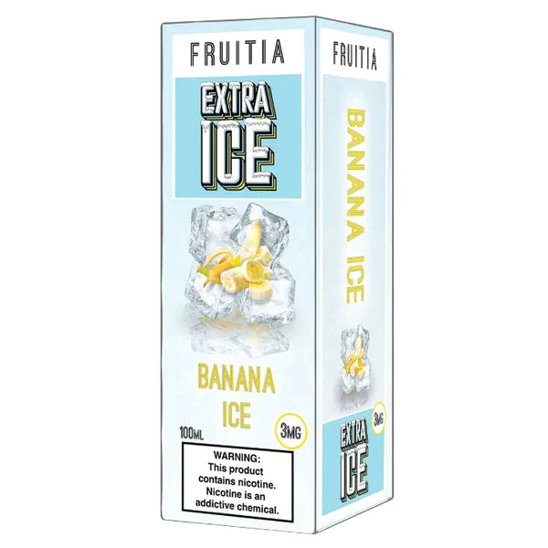 Fruitia Extra Ice Series E-Liquid 100mL (Freebase) | Banana Ice with packaging