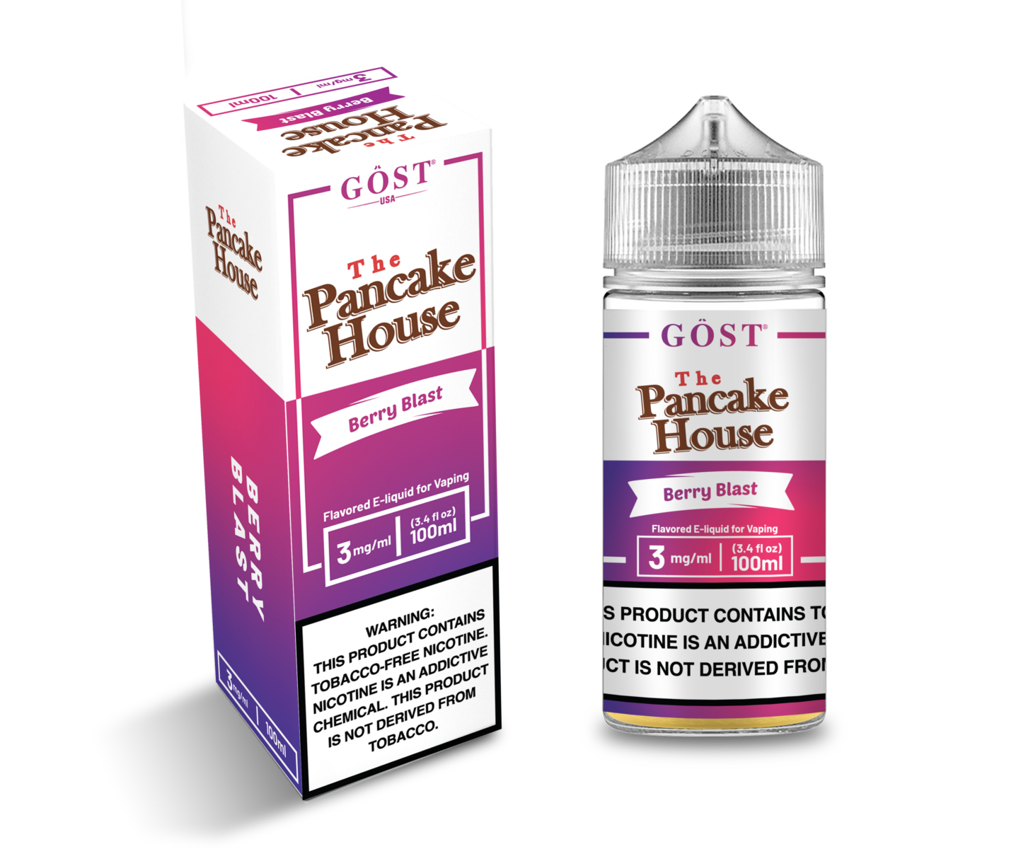 Pancake House Series E-Liquid 100mL (Freebase) | 3mg Berry Blast with Packaging