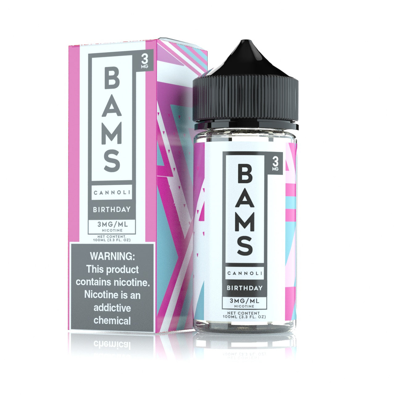 Bam Bam’s Cannoli E-Liquid 100mL (Freebase) | 3mg Birthday Cannoli with packaging