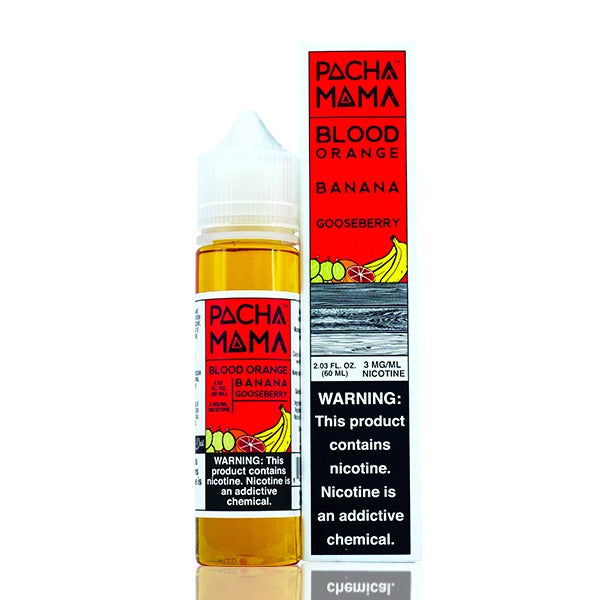 Pachamama TFN Series E-Liquid 6mg | 60mL (Freebase) Blood Orange Banana Gooseberry with Packaging