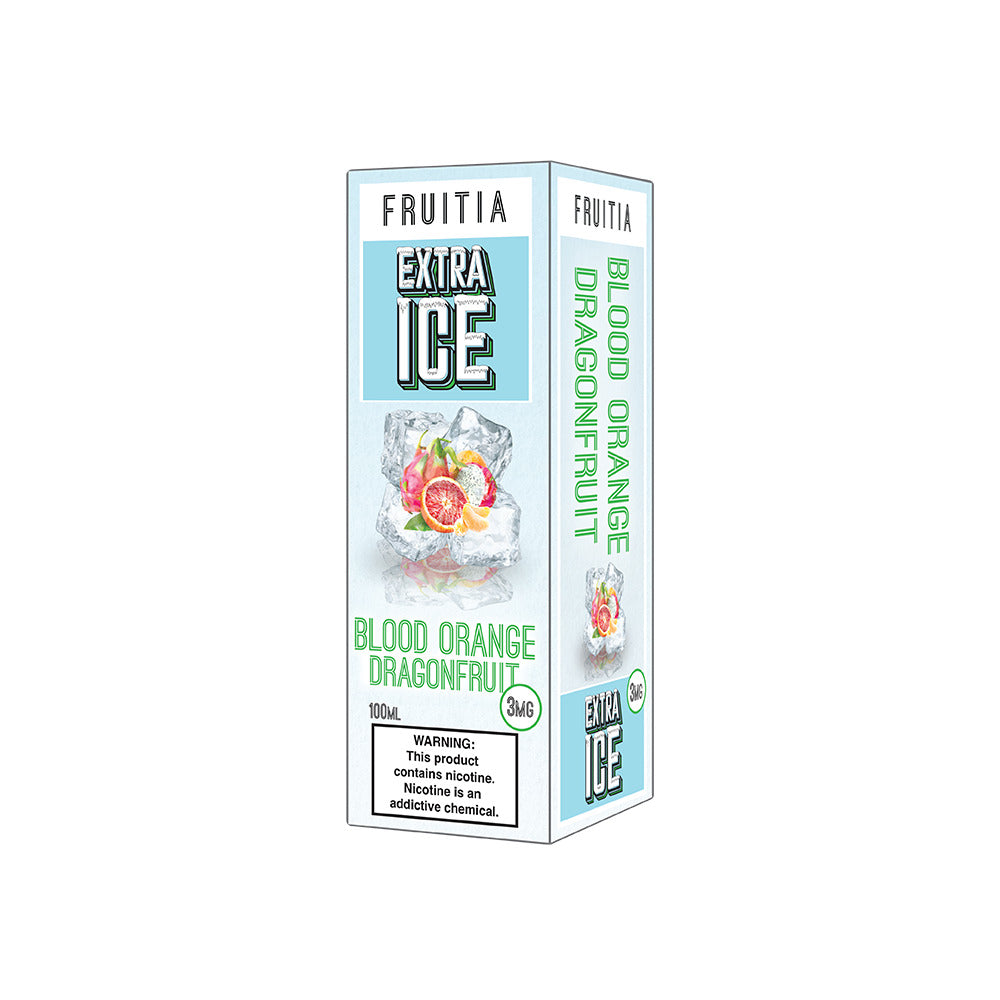 Fruitia Extra Ice Series E-Liquid 100mL (Freebase) | 3mg Blood Orange Dragon Fruit with packaging