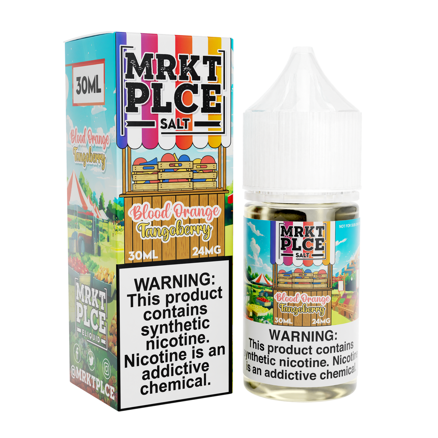 MRKT PLCE Salt Series E-Liquid 30mL (Salt Nic) | Blood Orange Tangoberry with packaging