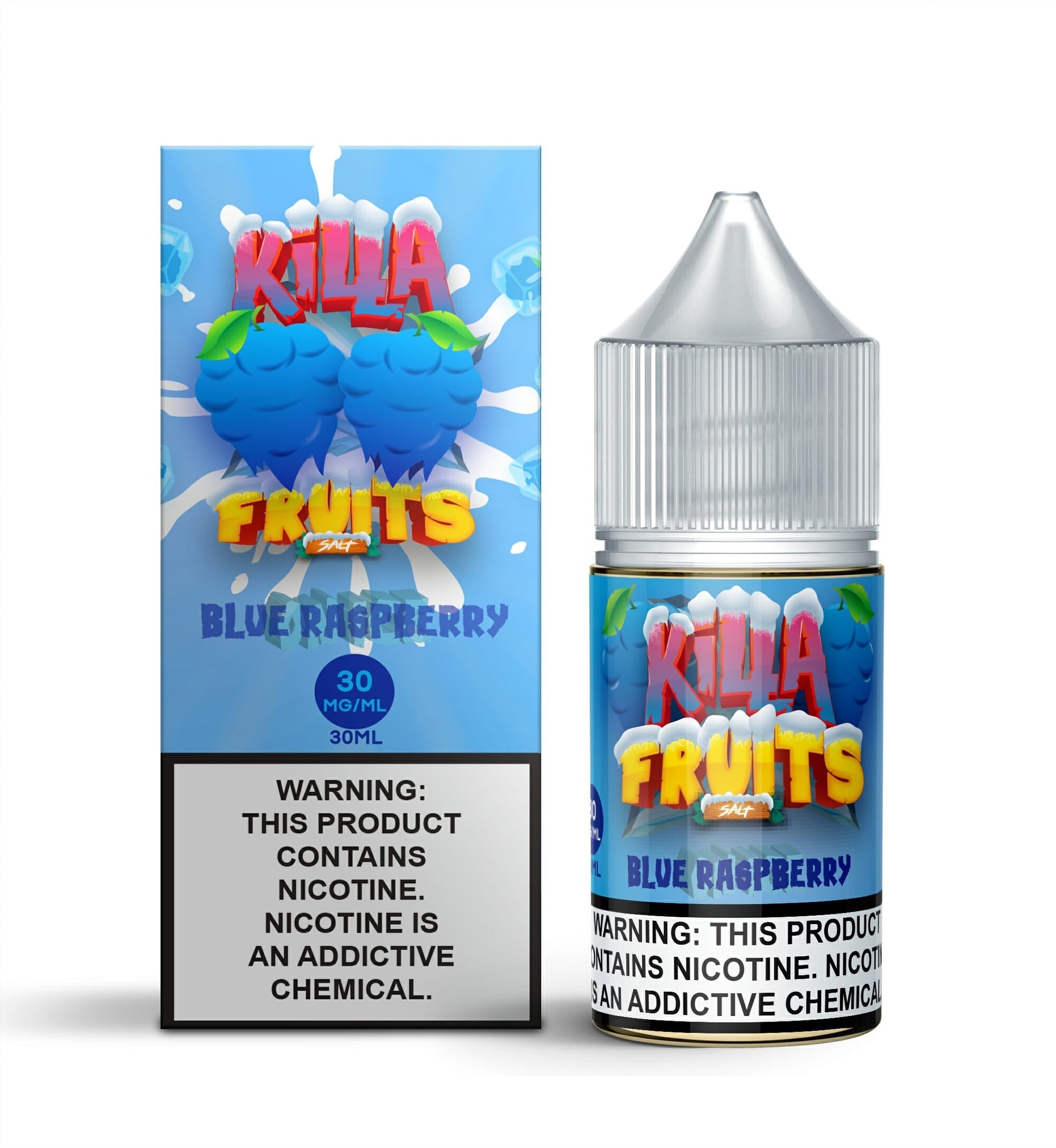 Killa Fruits Salt Series E-Liquid 30mL (Salt Nic) | 30mg Blue Raspberry on Ice with packaging